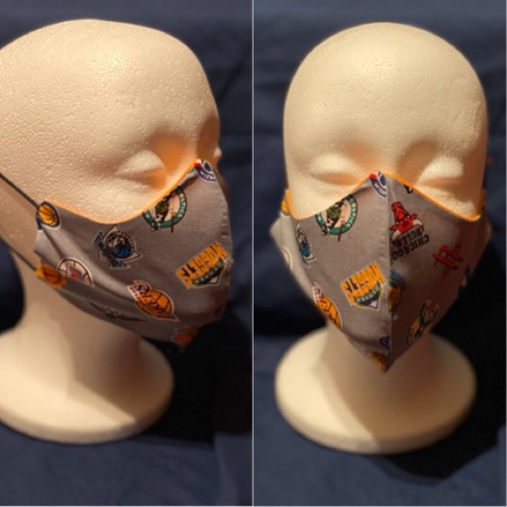 100% Cotton Face Mask w/ Basketball Team Logos